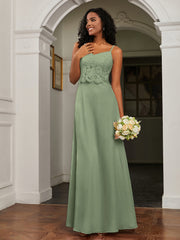 Sweetheart Spaghetti Straps Chiffon A-Line Dress Dusty Sage Plus Size
