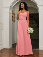 Sweetheart Spaghetti Straps Chiffon A-Line Dress Flamingo Plus Size