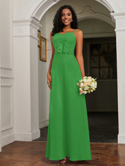 Sweetheart Spaghetti Straps Chiffon A-Line Dress Green Plus Size