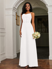 Sweetheart Spaghetti Straps Chiffon A-Line Dress Ivory Plus Size