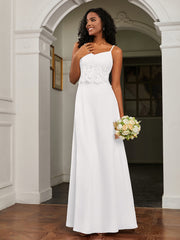 Sweetheart Spaghetti Straps Chiffon A-Line Dress Ivory Plus Size