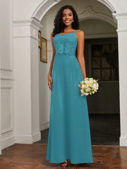 Sweetheart Spaghetti Straps Chiffon A-Line Dress Jade