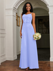 Sweetheart Spaghetti Straps Chiffon A-Line Dress Lavender Plus Size