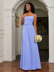 Sweetheart Spaghetti Straps Chiffon A-Line Dress Lavender Plus Size
