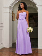 Sweetheart Spaghetti Straps Chiffon A-Line Dress Lilac Plus Size