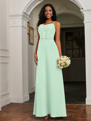 Sweetheart Spaghetti Straps Chiffon A-Line Dress Mint Green
