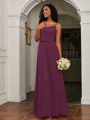 Sweetheart Spaghetti Straps Chiffon A-Line Dress Mulberry Plus Size