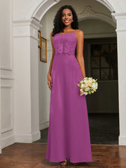 Sweetheart Spaghetti Straps Chiffon A-Line Dress Orchid