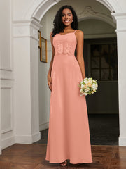 Sweetheart Spaghetti Straps Chiffon A-Line Dress Papaya Plus Size