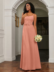 Sweetheart Spaghetti Straps Chiffon A-Line Dress Papaya