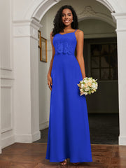Sweetheart Spaghetti Straps Chiffon A-Line Dress Royal Blue Plus Size