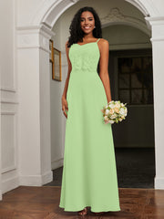 Sweetheart Spaghetti Straps Chiffon A-Line Dress Sage Plus Size