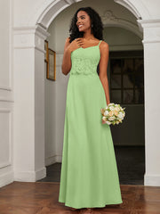 Sweetheart Spaghetti Straps Chiffon A-Line Dress Sage Plus Size