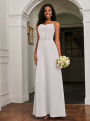 Sweetheart Spaghetti Straps Chiffon A-Line Dress Silver