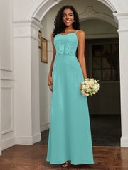 Sweetheart Spaghetti Straps Chiffon A-Line Dress Spa