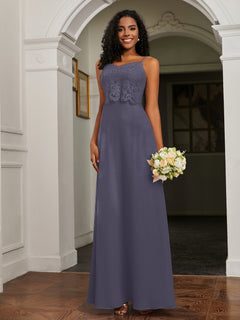 Sweetheart Spaghetti Straps Chiffon A-Line Dress Stormy