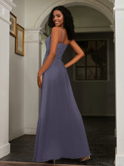 Sweetheart Spaghetti Straps Chiffon A-Line Dress Stormy