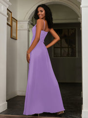 Sweetheart Spaghetti Straps Chiffon A-Line Dress Tahiti