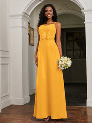 Sweetheart Spaghetti Straps Chiffon A-Line Dress Tangerine Plus Size