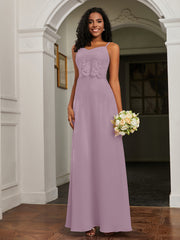 Sweetheart Spaghetti Straps Chiffon A-Line Dress Vintage Mauve