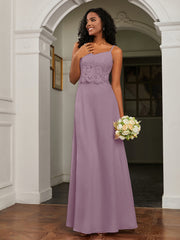 Sweetheart Spaghetti Straps Chiffon A-Line Dress Vintage Mauve