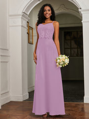 Sweetheart Spaghetti Straps Chiffon A-Line Dress Wisteria