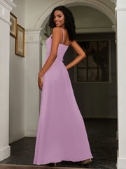 Sweetheart Spaghetti Straps Chiffon A-Line Dress Wisteria
