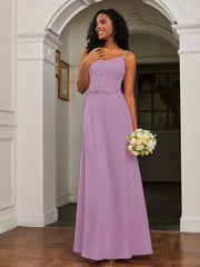 Sweetheart Spaghetti Straps Chiffon A-Line Dress Wisteria Plus Size