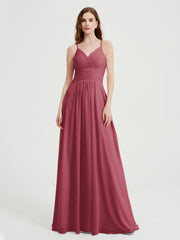 Spaghetti Strap Bridesmaid Dress with Pockets Cinnamon Rose Plus Size