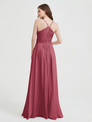 Spaghetti Strap Bridesmaid Dress with Pockets Cinnamon Rose Plus Size