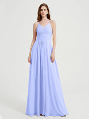 Spaghetti Strap Bridesmaid Dress with Pockets Lavender