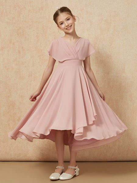 individual bridesmaid dresses Black Flutter Sleeves Lace Chiffon Bridesmaid Gown