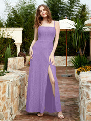 Square Neckline Long Lace Dress With Slit Tahiti Plus Size