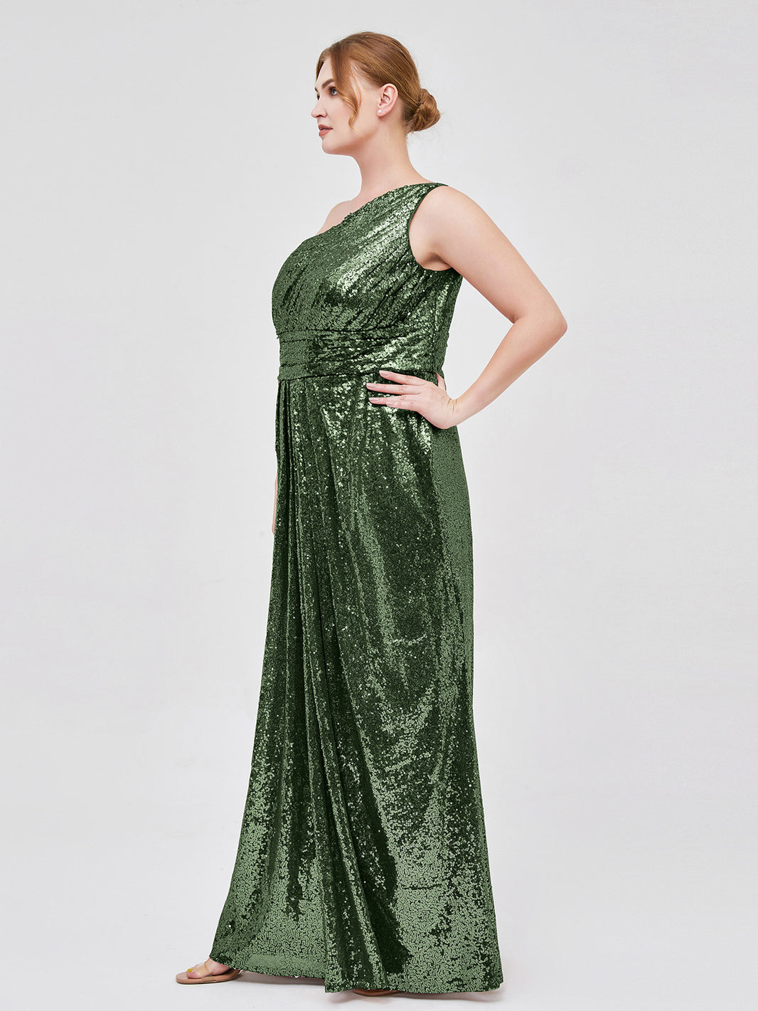 Sequin Green Dress Plus Size Uk BABARONI Sequin Olive Green Bridesmaid Dresses Sheath/Column One Sequin Green Dress Plus Size Uk BABARONI Sequin Olive Green Bridesmaid Dresses Sheath/Column One