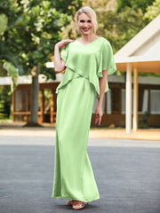 V-neck Chiffon Dress with Back Hem Slit Sage