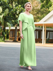 V-neck Chiffon Dress with Back Hem Slit Sage