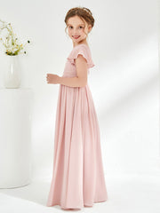 Flutter Sleeve Junior Bridesmaid Dresses Dusty Rose