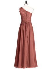 Lace Top Chiffon Skirt Dresses with Slit Terracotta