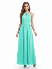 Halter Chiffon Gown Triangular Open Back Spa