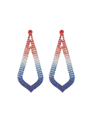 Gradient Geometric Triangle Sparkling Rhinestone Earrings