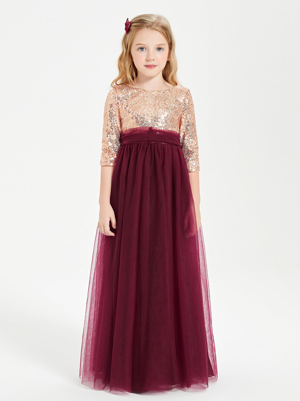 Burgundy junior bridesmaid clearance dresses