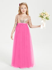 Sparkling Sequined Junior Bridesmaids Gown Azalea