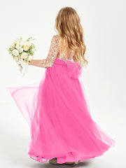 Sparkling Sequined Junior Bridesmaids Gown Azalea