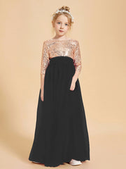 Sparkling Sequined Junior Bridesmaids Gown Black