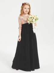 Sparkling Sequined Junior Bridesmaids Gown Black