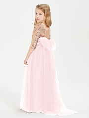 Sparkling Sequined Junior Bridesmaids Gown Blushing Pink