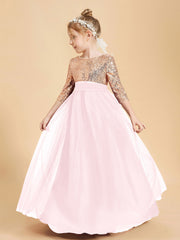 Sparkling Sequined Junior Bridesmaids Gown Blushing Pink