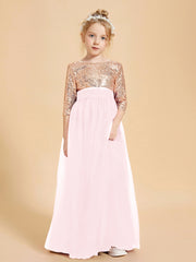 Sparkling Sequined Junior Bridesmaids Gown Blushing Pink