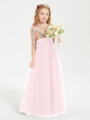 Sparkling Sequined Junior Bridesmaids Gown Blushing Pink