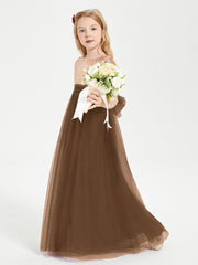 Sparkling Sequined Junior Bridesmaids Gown Brown